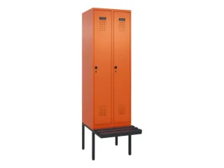 locker met bank,voor scheiding van kleding,HxBxD 2120x600x815mm,2vak - 2