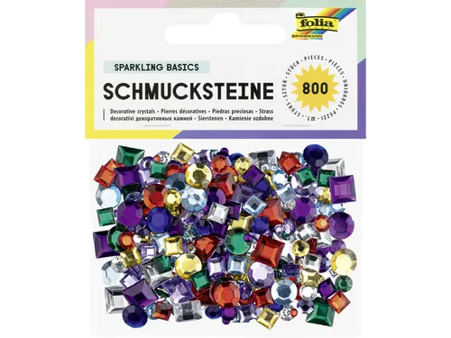 Glitter steentjes Folia 800 stuks diverse kleuren en afmetingen