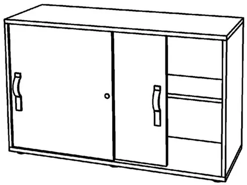 schuifdeurkast,HxBxD 748x1200x400mm,1xhouten vloer,Gestreepte greep