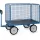 Handtrekwagens 6445v 1000kg 1600x900mm Draadgaas Wanden Massief Rubber