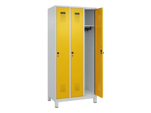 locker,HxBxD 1950x900x500mm,3vak,vak B 300mm,draaigrendel,voeten