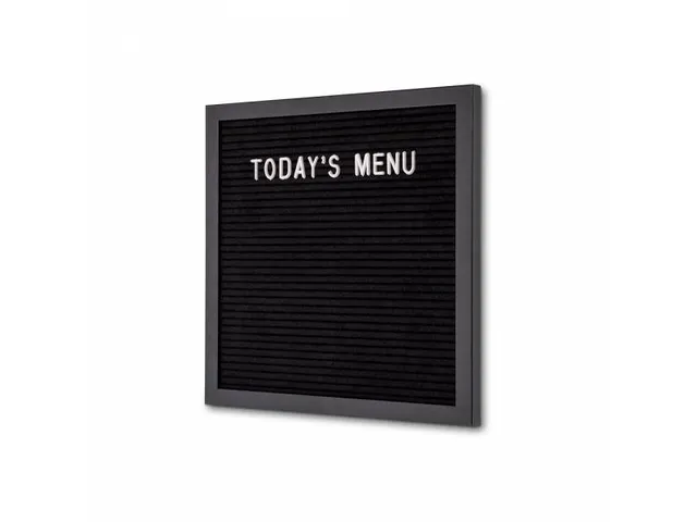 Letterbord Zwart 30x30cm Zwart frame