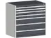 ladekast HxBxD 1000x1050x650mm 7laden RAL7035 front RAL7016