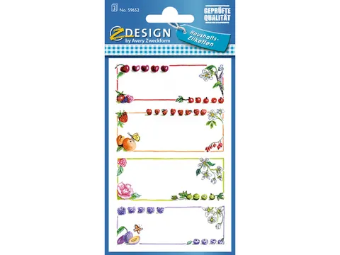 huishoudetiket Z-design Home pakje a 3 vel kader zacht fruit