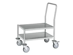 RVS duwbeugelwagen,draagverm. 200kg,laadvl. LxB 720x475mm,RVSplaat