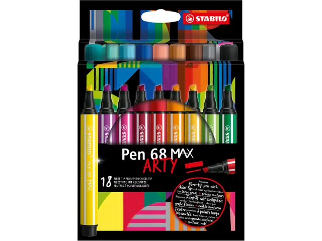 pen 68 viltstift MAX ARTY 18 stuks assorti