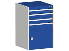 ladekast HxBxD 1000x650x650mm 4laden romp RAL7035 front RAL5010