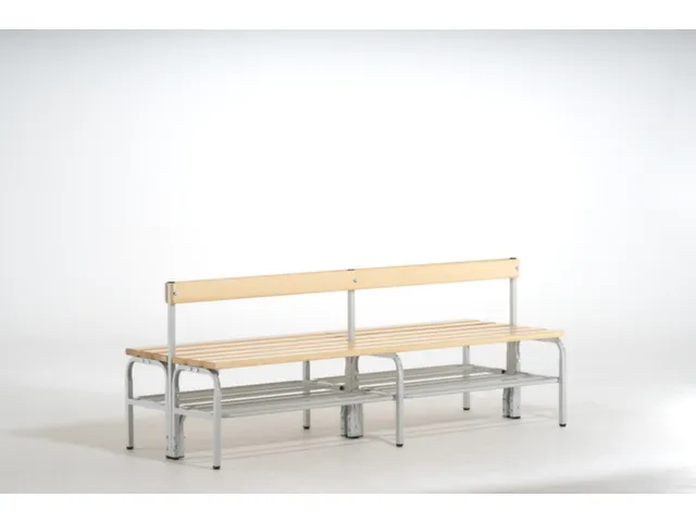 banc double HxLxP 770x2000x725mm barrettes en bois