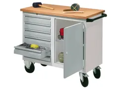 Werkplaatswagen 400kg Staalplaat 915x1090x600mm 1 Kast 6 laden