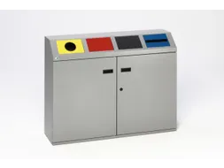 Afvalverzamelstation 4X50 Liter Romp Zilverkleurig