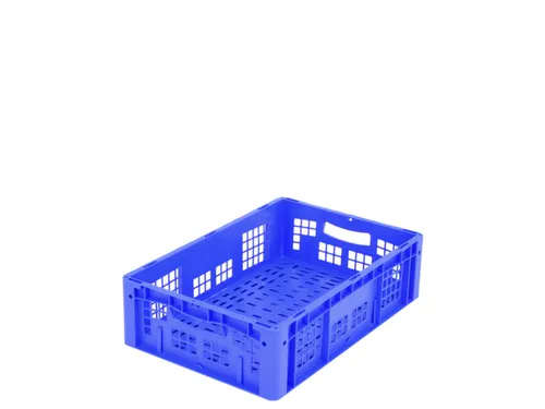 Euronorm Stapelkrat Pp 170x600x400mm Wanden/Bodem Opengewerkt Blauw