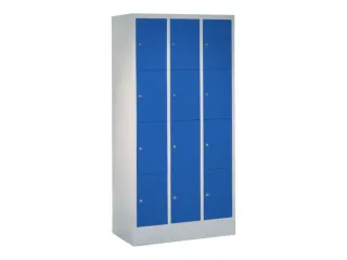 lockerkast,HxBxD 1850x900x500mm,3x4vakken,RAL7035,front RAL5010 - 2
