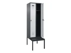 locker met bank,HxBxD 2120x600x815mm,2vak,vak B 300mm,draaigrendel