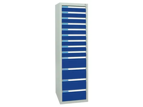 ladekast HxBxD 1800x500x500mm 13laden vergrendeling RAL7035 RAL5010