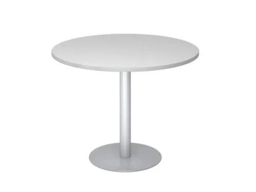 vergadertafel,HxØ 745x1000mm,rond,schotelvoet zilverkleurig,ronde bui