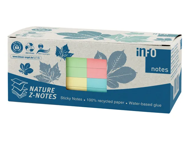 75x75mm Z-Notes ass kleur, nature, doos 12 blokken