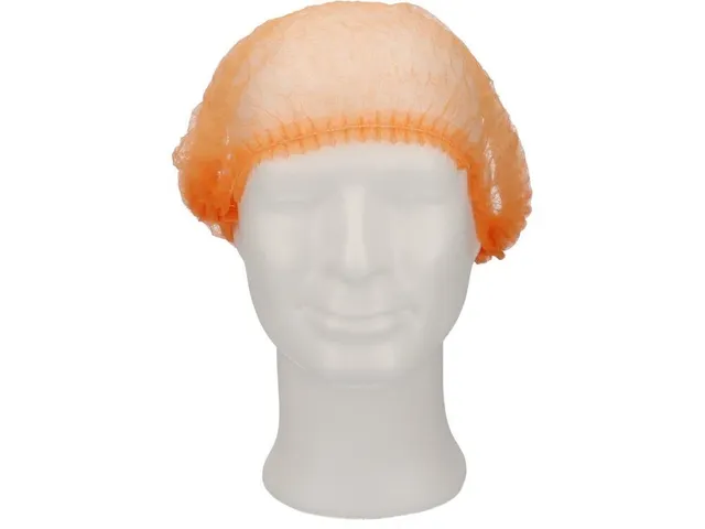 Haarnet CMT clip non-woven M 49cm PP oranje 100 stuks