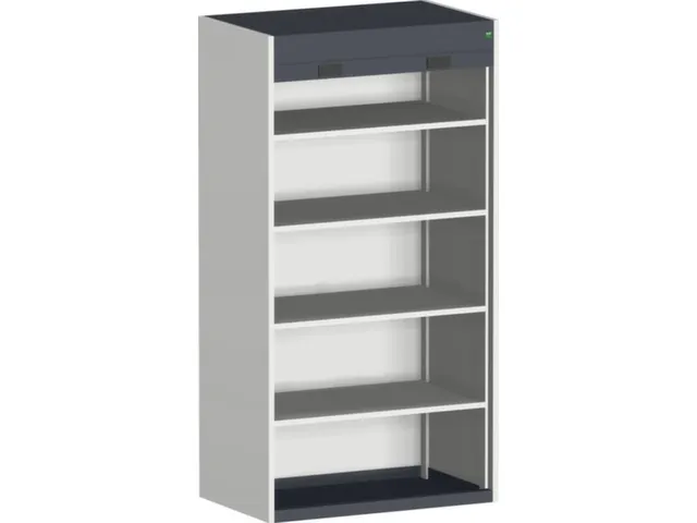 roldeurkast 2000x1050x650mm 4xStalen bodem cil.-slot RAL7035 RAL7016