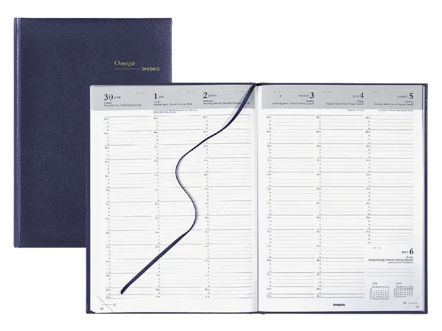 Agenda 2027 Brepols Omega Lima 7 jours/2 pages bleu