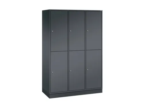 Dubbeldekse garderobekast,HxBxD 1950x1220x500mm,3x2vak.,vak B 360mm