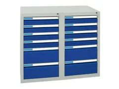 ladekast HxBxD 900x1000x500mm 12laden vergrendeling RAL7035 RAL5010