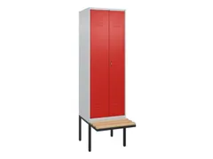 PBM-locker met bank,HxBxD 2120x600x815mm,2vak,vak B 300mm,cil.-slot