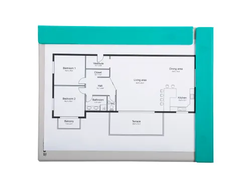 Klemplaat magnetisch PVC A4 turkois