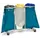Afvalverzamelaar 120 Liter 3 Voudig Wielen Deksel Geel/Blauw/Zilver