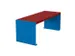 Banc sans dossier L1200mm 3 lattes chêne acajou/RAL5010