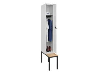locker met bank,HxBxD 2120x300x815mm,1vak,vak B 300mm,draaigrendel - 1