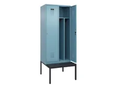 locker met bank,voor scheiding van kleding,HxBxD 2120x800x815mm,2vak