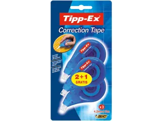 Correctietape Tipp-Ex zijwaarts 4.2mmx12m blister 2+1 gratis - 1