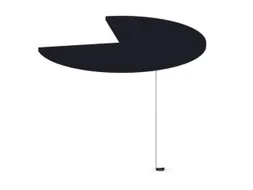 aanbouwtafel,i.h.v.,HxØ 720-840x1000mm,driekwartrond,CC-zwart