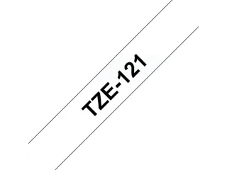 Labeltape Brother P-touch TZe-121 standaard 9mm zwart op transparant - 2
