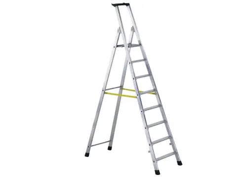 Boktrap Aluminium H 1 70m L 2 49m 8treden Platform Spreidbeveiliging