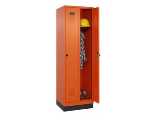 locker,HxBxD 1950x600x500mm,2vak,vak B 300mm,draaigrendel,sokkel - 1