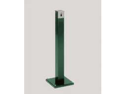 Staande Asbakzuil 2 liter H 1005mm Rechthoekig Ral6005 Zilverkleurig