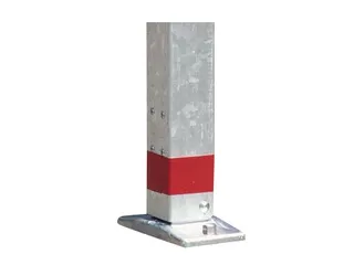 Afzetpaal Vierkant 70x70m Omklapbaar Cilinderslot Spitse Kop Wit/Rood - 5
