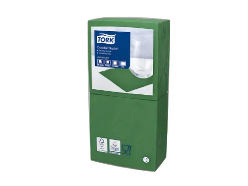 Tork 477827 Cocktailservet Advanced Donkergroen 24x24cm