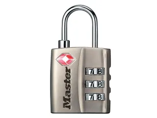 Hangslot Masterlock 4680EURDNKL 3-cijfer combinatie TSA nikkel 30mm - 2