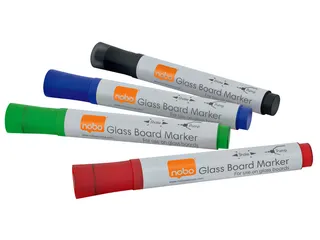 Viltstift Nobo glasbord assorti 4 stuks - 1