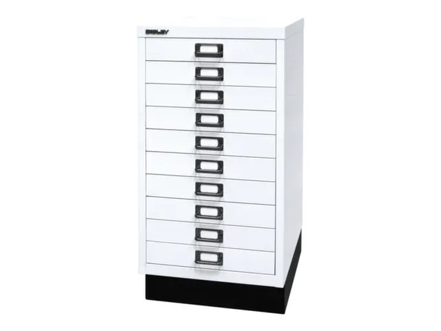 kantoor-ladekast HxBxD 670x349x432mm 10 laden romp verkeerswit staal