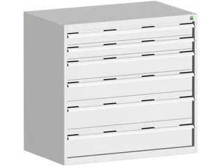 ladekast HxBxD 1000x1050x650mm 6laden RAL7035 front RAL7035 - 2
