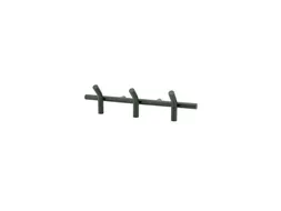 Wandkapstok 3 haken zwart