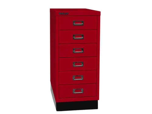 kantoor-ladekast HxBxD 670x279x380mm 6 laden romp kardinaalrood staal