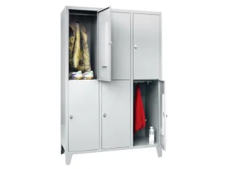 lockerkast,RAL 7035,HxBxD 1850x1200x500mm,3x2vakken,vak B 400mm - 1