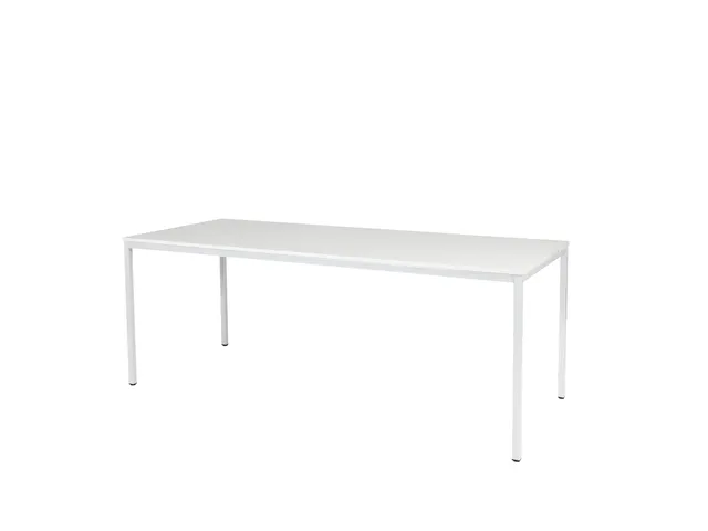 Domino Basic Tafel Vaste Hoogte 2000x800mm Grijs 25mm Wit 4-Poots
