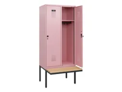 locker met bank,HxBxD 1950x800x815mm,2vak,vak B 400mm,draaigrendel