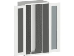 verticale kast,HxBxD 2000x1050x650mm,vensterdeur,2uittrekwanden