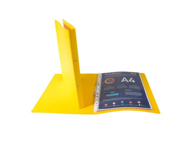 Ringmap glanskarton A4 2R 15mm geel